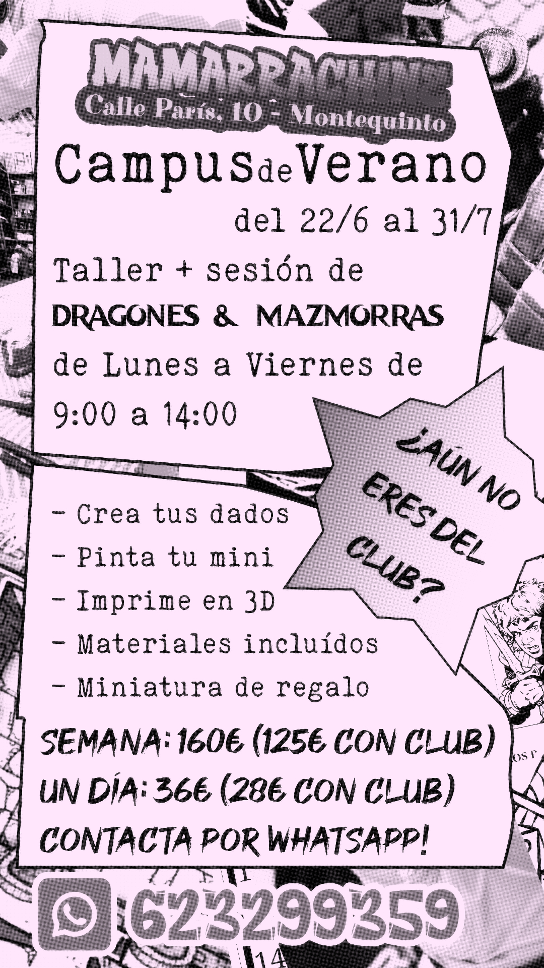 Promoción para campus de verano rolero en Mamarrachine 2026